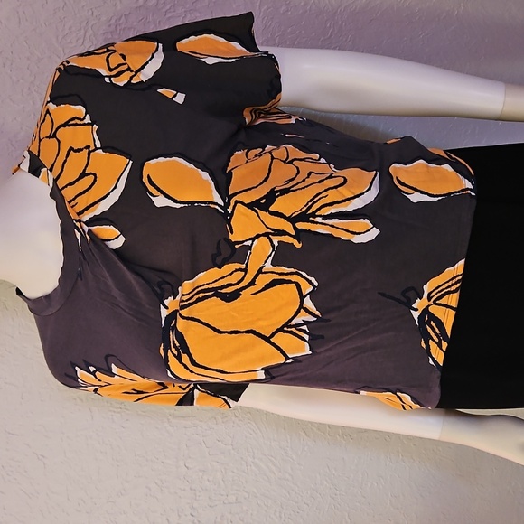 Vtg GAP Floral Mod Twisted Crew Neck Short Sleeve High Low Top - Picture 3 of 7